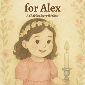 Image of a young girl in front shabbos candles.